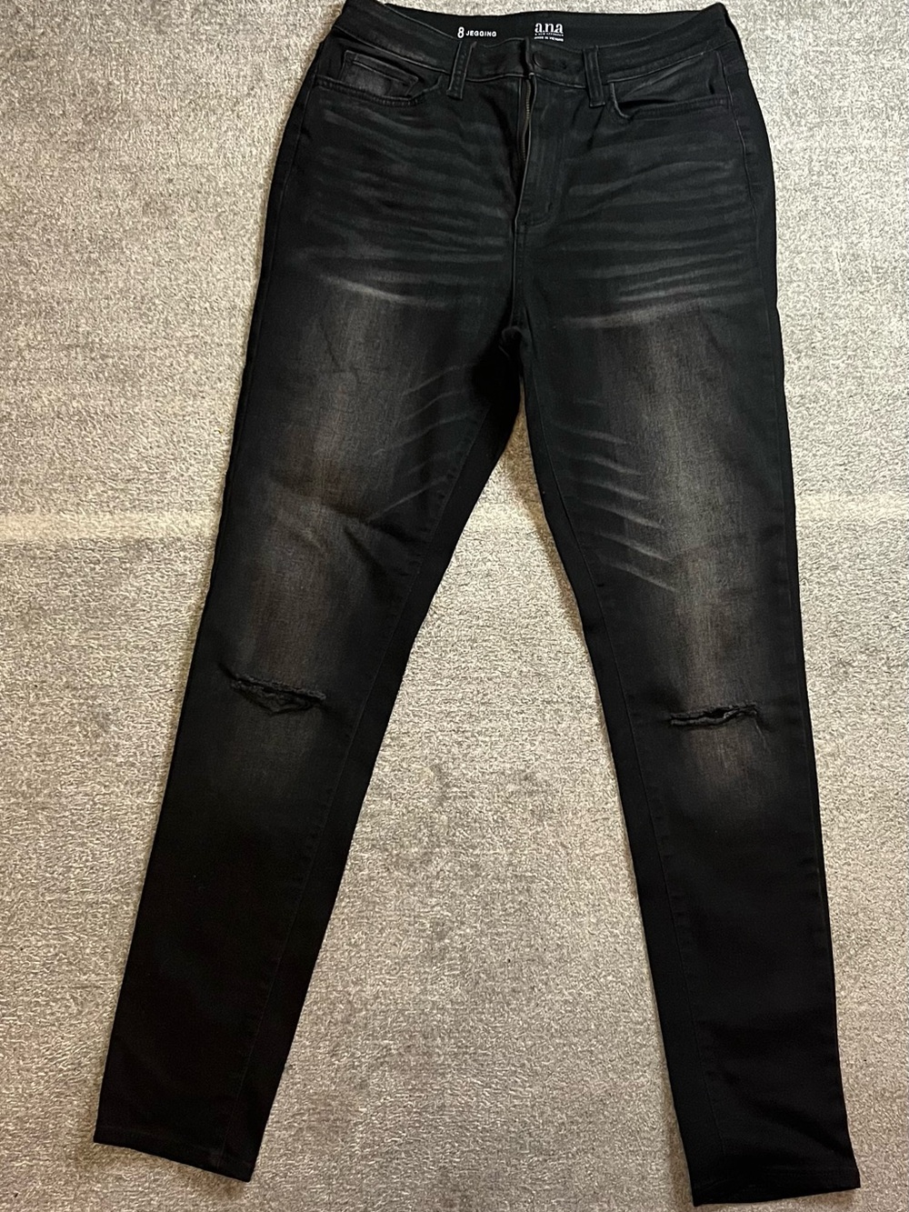 a.n.a Black High-Rise Jegging stretch skinny‎ size 8 goth minimalist C1-62